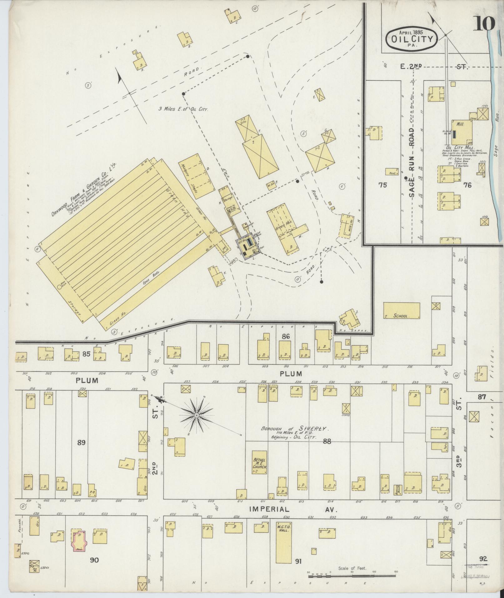Sanborn Fire Insurance Map from Oil City, Venango County, Pennsylvania (1895), Sheet #0010 - Complete Map Set gallery image, historic Sanborn map, vintage wall art, Pennsylvania Pennsylvania