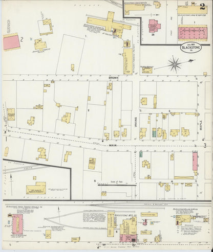 Sanborn Fire Insurance Map from Blackstone, Nottoway County, Virginia (1903), Sheet #0002 - Complete Map Set gallery image, historic Sanborn map, vintage wall art, Virginia Virginia