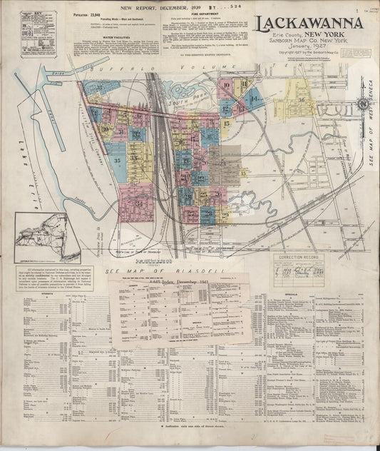 Sanborn Fire Insurance Map from Lackawanna, Erie County, New York (1950), Sheet #0001 - Complete Map Set gallery image, historic Sanborn map, vintage wall art, New York New York