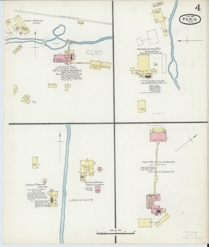 Sanborn Fire Insurance Map from Paris, Henry County, Tennessee (1891), Sheet #0004 - Complete Map Set gallery image, historic Sanborn map, vintage wall art, Tennessee Tennessee