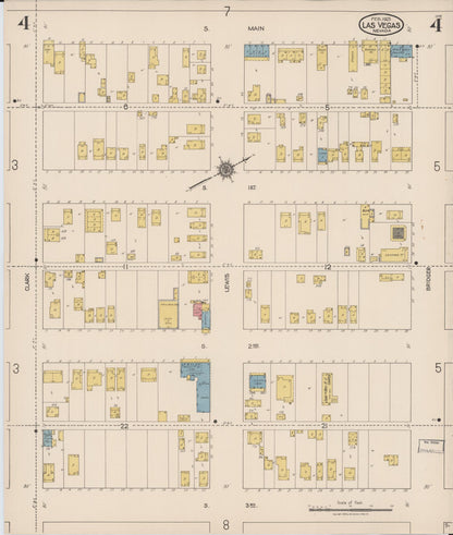 Sanborn Fire Insurance Map from Las Vegas, Clark County, Nevada (1923), Sheet #0004 - Complete Map Set gallery image, historic Sanborn map, vintage wall art, Nevada Nevada