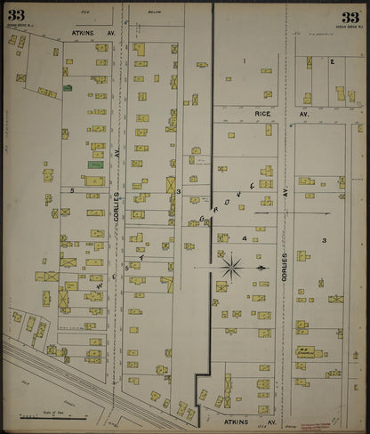 Sanborn Fire Insurance Map from New Jersey Coast, New Jersey Coast, New Jersey (1890), Sheet #0033 - Historic Sanborn Fire Insurance Map Print, vintage old map wall art, antique decor, genealogy gift, New Jersey Coast New Jersey map