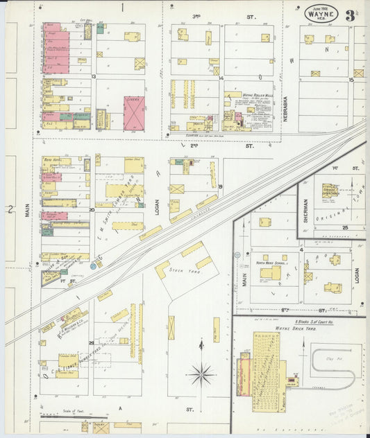Sanborn Fire Insurance Map from Wayne, Wayne County, Nebraska (1902), Sheet #0003 - Historic Sanborn Fire Insurance Map Print, vintage old map wall art, antique decor, genealogy gift, Nebraska Nebraska map