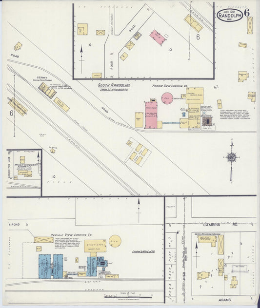 Sanborn Fire Insurance Map from Randolph, Columbia and Dodge Counties, Wisconsin (1919), Sheet #0006 - Historic Sanborn Fire Insurance Map Print, vintage old map wall art, antique decor, genealogy gift, Wisconsin Wisconsin map
