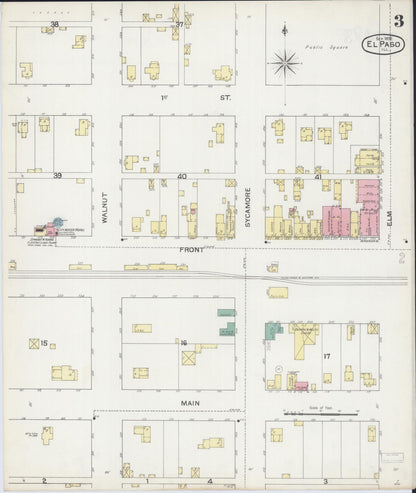 Sanborn Fire Insurance Map from El Paso, Woodford County, Illinois (1892), Sheet #0003 - Complete Map Set gallery image, historic Sanborn map, vintage wall art, Illinois Illinois
