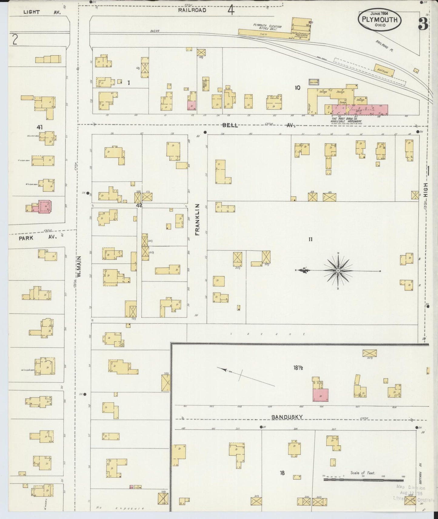 Sanborn Fire Insurance Map from Plymouth, Huron And Richland Counties, Ohio (1904), Sheet #0003 - Complete Map Set gallery image, historic Sanborn map, vintage wall art, Ohio Ohio