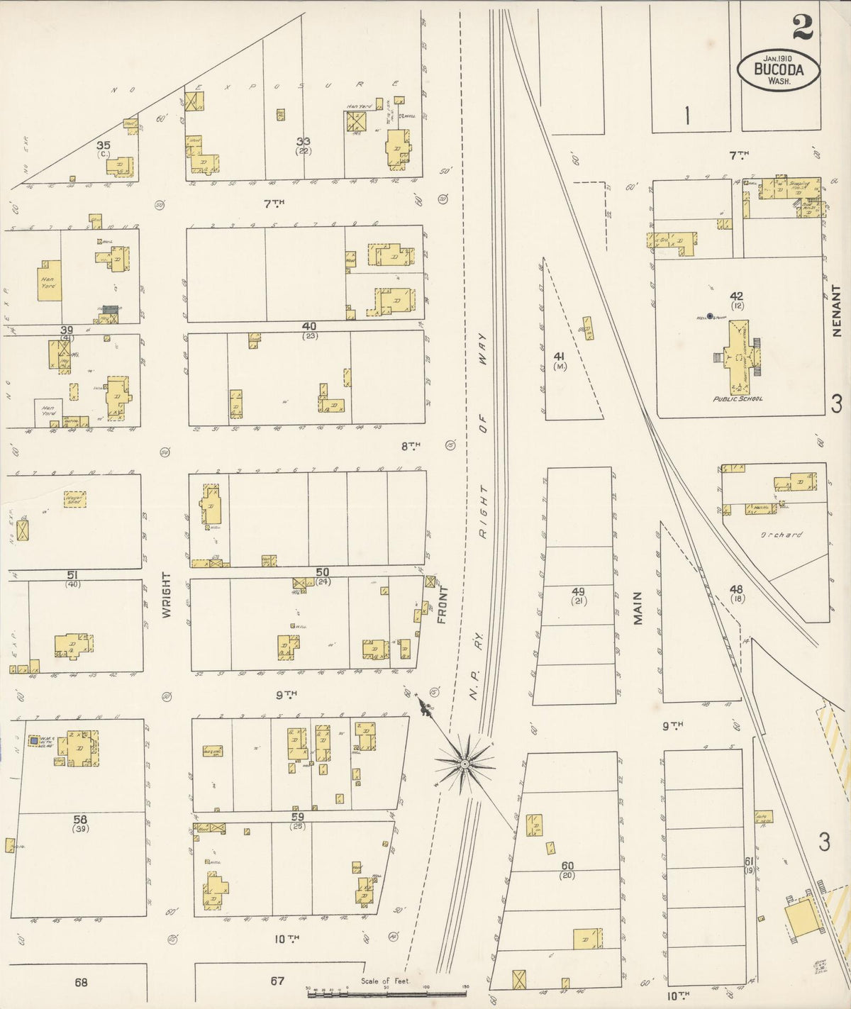 Sanborn Fire Insurance Map from Bucoda, Thurston County, Washington (1910), Sheet #0002 - Historic Sanborn Fire Insurance Map Print, vintage old map wall art, antique decor, genealogy gift, Washington Washington map