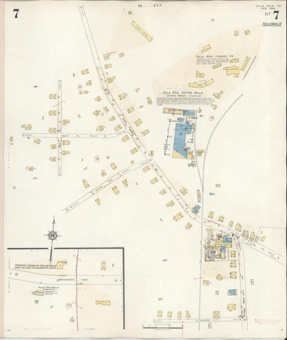 Sanborn Fire Insurance Map from Villa Rica, Carroll County, Georgia (1944), Sheet #0007 - Complete Map Set gallery image, historic Sanborn map, vintage wall art, Georgia Georgia