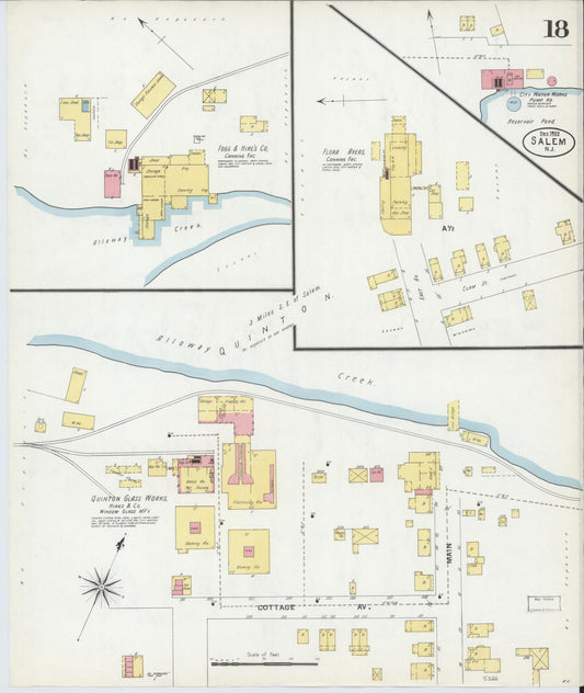 Sanborn Fire Insurance Map from Salem, Salem County, New Jersey (1902), Sheet #0018 - Historic Sanborn Fire Insurance Map Print, vintage old map wall art, antique decor, genealogy gift, New Jersey New Jersey map