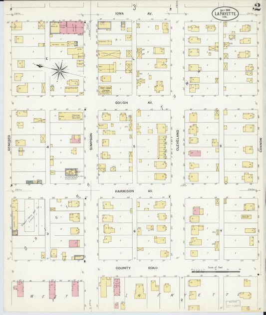 Sanborn Fire Insurance Map from Lafayette, Boulder County, Colorado (1908), Sheet #0002 - Historic Sanborn Fire Insurance Map Print, vintage old map wall art, antique decor, genealogy gift, Colorado Colorado map