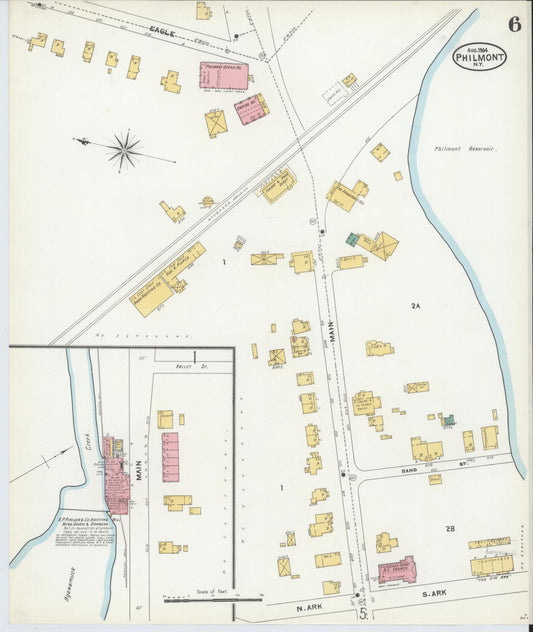 Sanborn Fire Insurance Map from Philmont, Columbia County, New York (1904), Sheet #0006 - Historic Sanborn Fire Insurance Map Print, vintage old map wall art, antique decor, genealogy gift, New York New York map