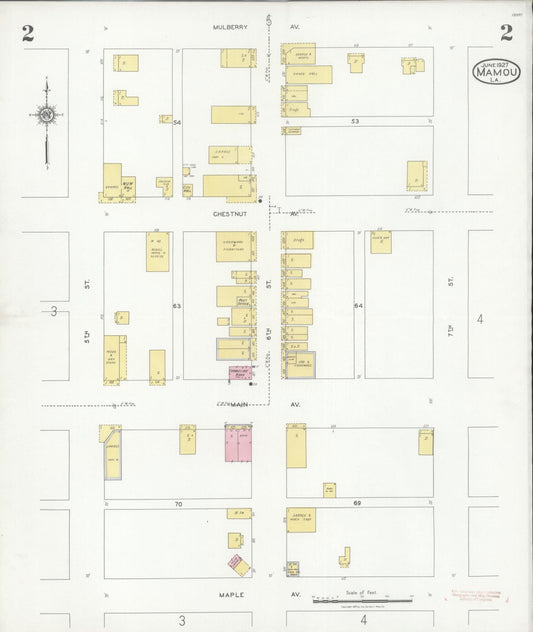 Sanborn Fire Insurance Map from Mamou, Evangeline Parish, Louisiana (1927), Sheet #0002 - Historic Sanborn Fire Insurance Map Print, vintage old map wall art, antique decor, genealogy gift, Louisiana Louisiana map