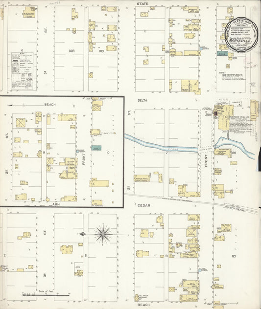 Sanborn Fire Insurance Map from Marysville, Snohomish County, Washington (1897), Sheet #0001 - Historic Sanborn Fire Insurance Map Print, vintage old map wall art, antique decor, genealogy gift, Washington Washington map