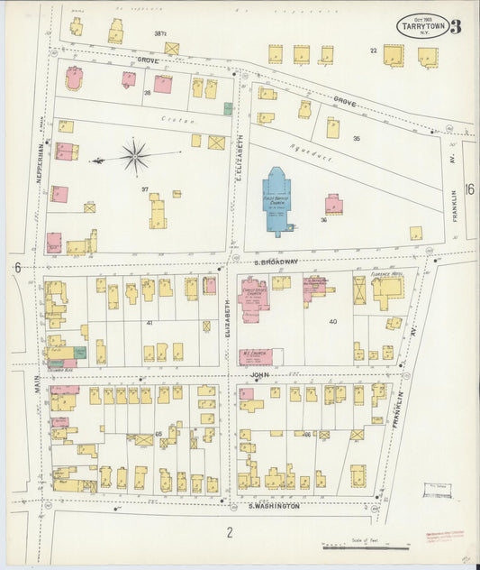 Sanborn Fire Insurance Map from Tarrytown, Westchester County, New York (1903), Sheet #0003 - Historic Sanborn Fire Insurance Map Print, vintage old map wall art, antique decor, genealogy gift, New York New York map