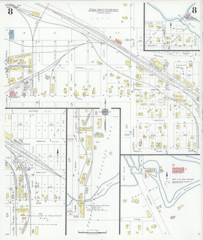 Sanborn Fire Insurance Map from Waupaca, Waupaca County, Wisconsin (1934), Sheet #0008 - Complete Map Set gallery image, historic Sanborn map, vintage wall art, Wisconsin Wisconsin