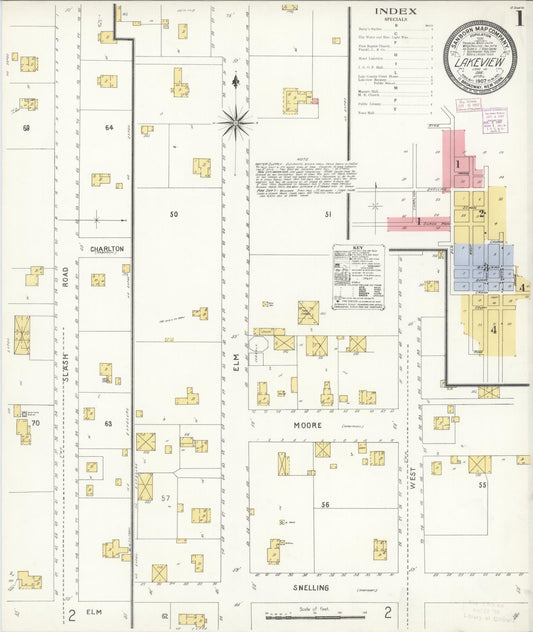 Sanborn Fire Insurance Map from Lakeview, Lake County, Oregon (1907), Sheet #0001 - Historic Sanborn Fire Insurance Map Print, vintage old map wall art, antique decor, genealogy gift, Oregon Oregon map