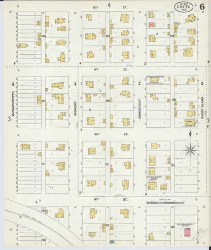 Sanborn Fire Insurance Map from Crete, Saline County, Nebraska (1902), Sheet #0006 - Complete Map Set gallery image, historic Sanborn map, vintage wall art, Nebraska Nebraska