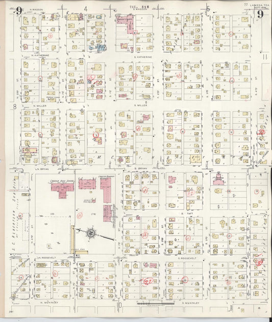 Sanborn Fire Insurance Map from Lamesa, Dawson County, Texas (1948), Sheet #0009 - Historic Sanborn Fire Insurance Map Print, vintage old map wall art, antique decor, genealogy gift, Texas Texas map