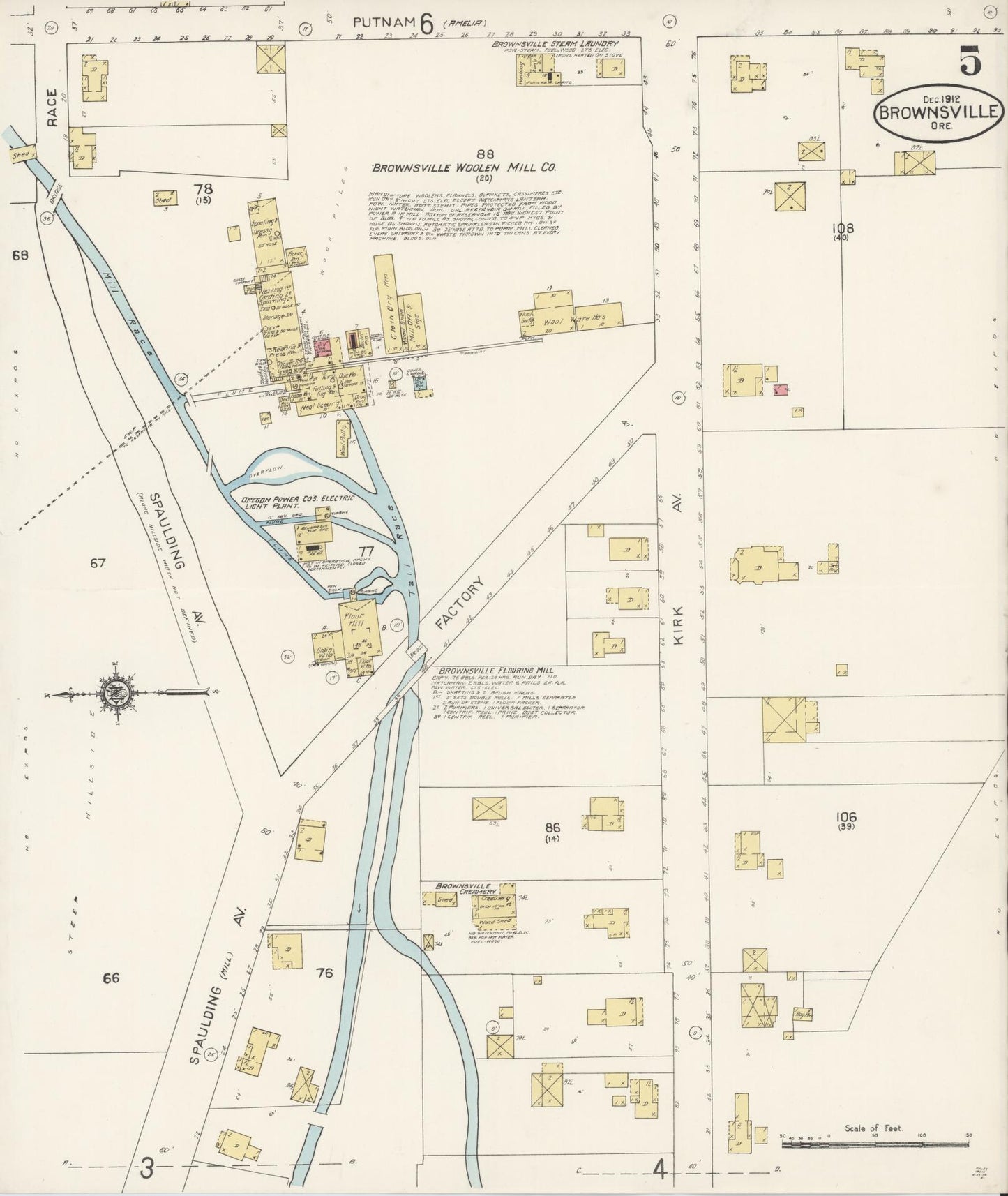 Sanborn Fire Insurance Map from Brownsville, Linn County, Oregon (1912), Sheet #0005 - Complete Map Set gallery image, historic Sanborn map, vintage wall art, Oregon Oregon