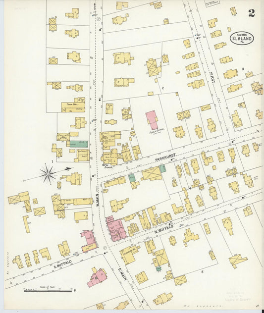 Sanborn Fire Insurance Map from Elkland, Tioga County, Pennsylvania (1903), Sheet #0002 - Historic Sanborn Fire Insurance Map Print, vintage old map wall art, antique decor, genealogy gift, Pennsylvania Pennsylvania map