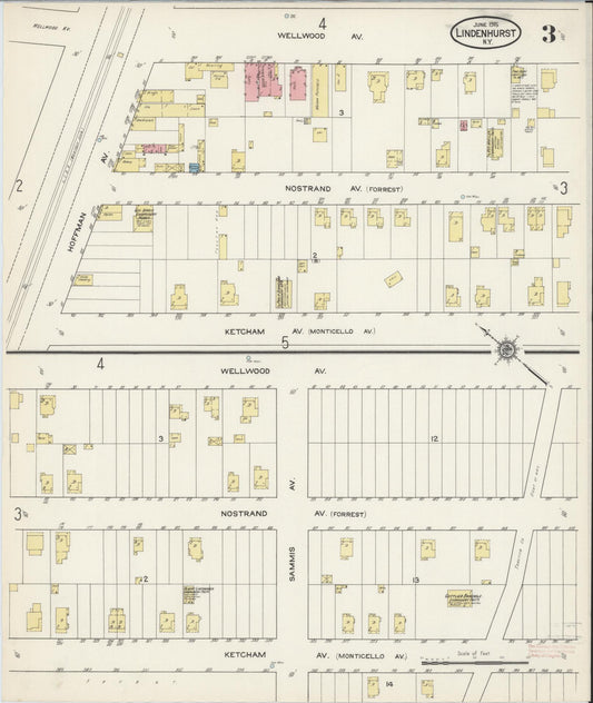Sanborn Fire Insurance Map from Lindenhurst, Suffolk County, New York (1915), Sheet #0003 - Historic Sanborn Fire Insurance Map Print, vintage old map wall art, antique decor, genealogy gift, New York New York map