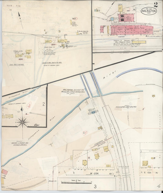 Sanborn Fire Insurance Map from Arlington, Snohomish County, Washington (1940), Sheet #0002 - Historic Sanborn Fire Insurance Map Print, vintage old map wall art, antique decor, genealogy gift, Washington Washington map