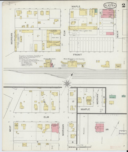 Sanborn Fire Insurance Map from Slater, Saline County, Missouri (1894), Sheet #0002 - Historic Sanborn Fire Insurance Map Print, vintage old map wall art, antique decor, genealogy gift, Missouri Missouri map