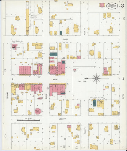 Sanborn Fire Insurance Map from Vermont, Fulton County, Illinois (1906), Sheet #0003 - Historic Sanborn Fire Insurance Map Print, vintage old map wall art, antique decor, genealogy gift, Illinois Illinois map
