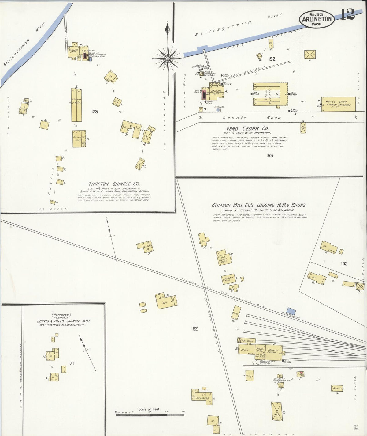 Sanborn Fire Insurance Map from Arlington, Snohomish County, Washington (1909), Sheet #0012 - Complete Map Set gallery image, historic Sanborn map, vintage wall art, Washington Washington