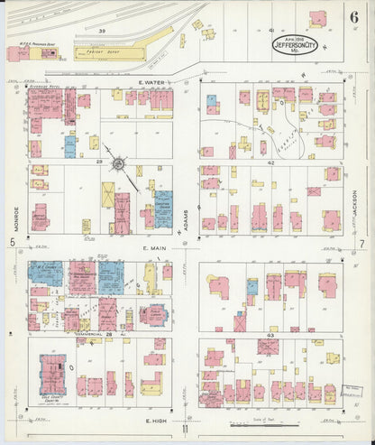 Sanborn Fire Insurance Map from Jefferson City, Cole County, Missouri (1916), Sheet #0006 - Complete Map Set gallery image, historic Sanborn map, vintage wall art, Missouri Missouri