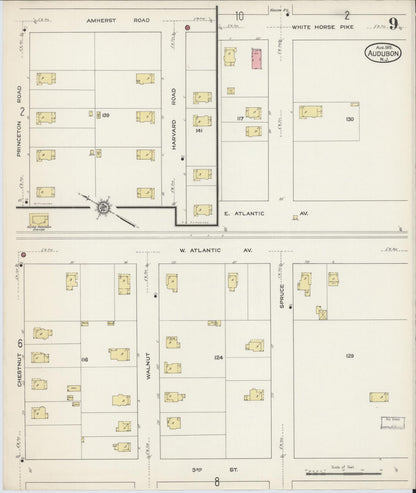 Sanborn Fire Insurance Map from Audubon, Camden County, New Jersey (1915), Sheet #0009 - Complete Map Set gallery image, historic Sanborn map, vintage wall art, New Jersey New Jersey