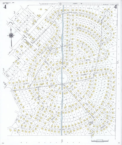Sanborn Fire Insurance Map from Jacksonville, Pulaski County, Arkansas (1950), Sheet #0004 - Complete Map Set gallery image, historic Sanborn map, vintage wall art, Arkansas Arkansas