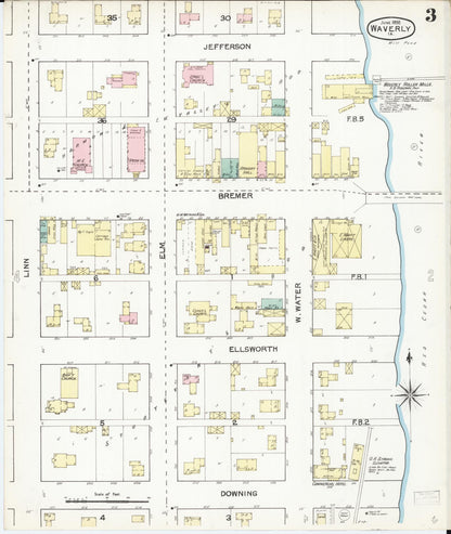Sanborn Fire Insurance Map from Waverly, Bremer County, Iowa (1892), Sheet #0003 - Historic Sanborn Fire Insurance Map Print