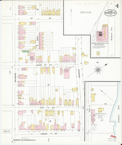 Sanborn Fire Insurance Map from New Castle, New Castle County, Delaware (1901), Sheet #0004 - Complete Map Set gallery image, historic Sanborn map, vintage wall art, Delaware Delaware