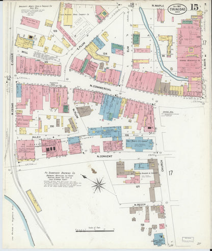 Sanborn Fire Insurance Map from Trinidad, Las Animas County, Colorado (1907), Sheet #0015 - Complete Map Set gallery image, historic Sanborn map, vintage wall art, Colorado Colorado