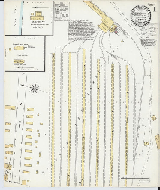 Sanborn Fire Insurance Map from Atkinson, Iron County, Michigan (1900), Sheet #0001 - Complete Map Set gallery image, historic Sanborn map, vintage wall art, Michigan Michigan
