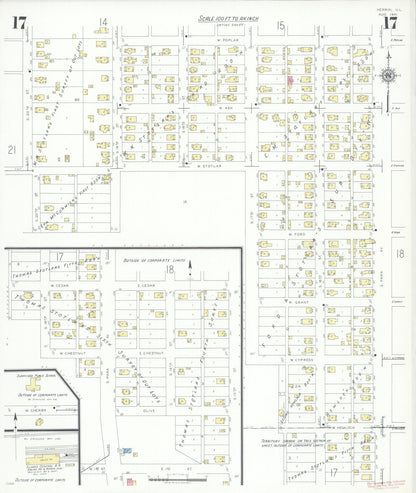 Sanborn Fire Insurance Map from Herrin, Williamson County, Illinois (1941), Sheet #0017 - Complete Map Set gallery image, historic Sanborn map, vintage wall art, Illinois Illinois