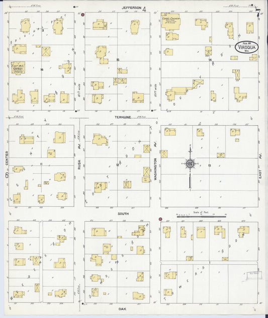 Sanborn Fire Insurance Map from Viroqua, Vernon County, Wisconsin (1911), Sheet #0007 - Historic Sanborn Fire Insurance Map Print, vintage old map wall art, antique decor, genealogy gift, Wisconsin Wisconsin map