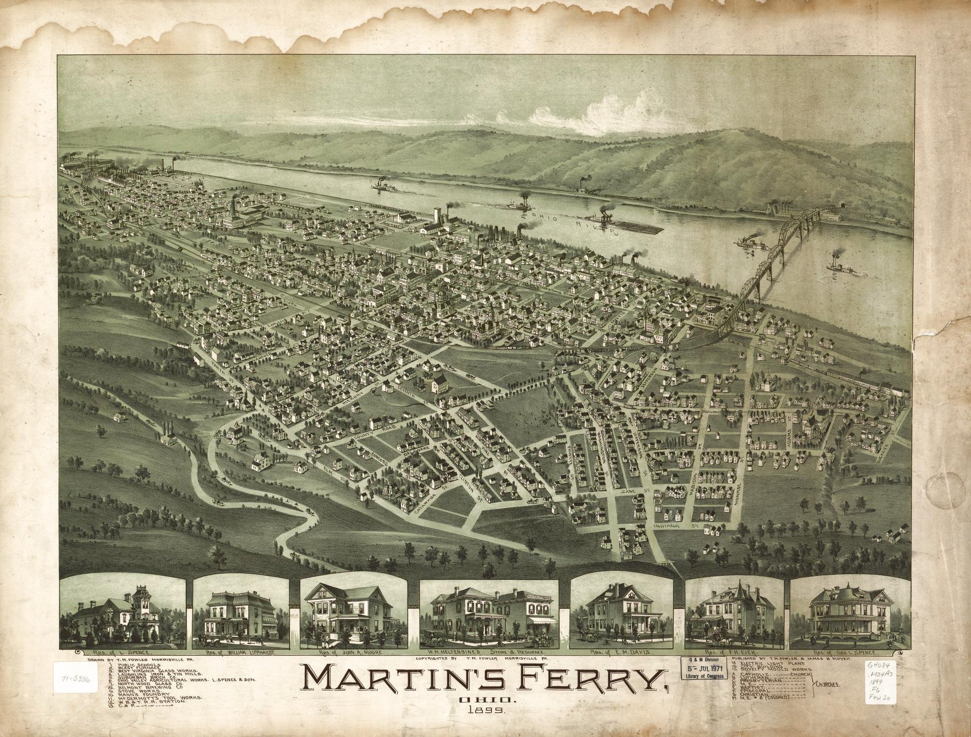Martin's Ferry, Ohio 1899 (1899) – Historic Bird’s-Eye View Panorama Print