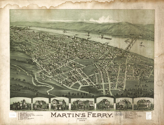 Martin's Ferry, Ohio 1899 (1899) – Historic Bird’s-Eye View Panorama Print