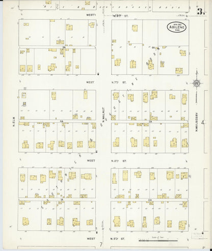 Sanborn Fire Insurance Map from Abilene, Dickinson County, Kansas (1912), Sheet #0003 - Complete Map Set gallery image, historic Sanborn map, vintage wall art, Kansas Kansas
