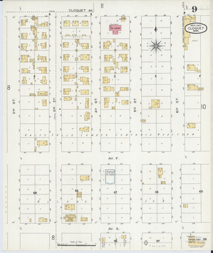 Sanborn Fire Insurance Map from Cloquet, Carlton County, Minnesota (1901), Sheet #0009 - Complete Map Set gallery image, historic Sanborn map, vintage wall art, Minnesota Minnesota
