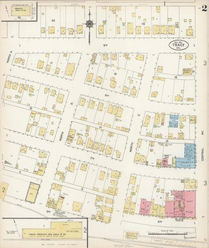 Sanborn Fire Insurance Map from Tracy, San Joaquin County, California (1911), Sheet #0002 - Complete Map Set gallery image, historic Sanborn map, vintage wall art, California California