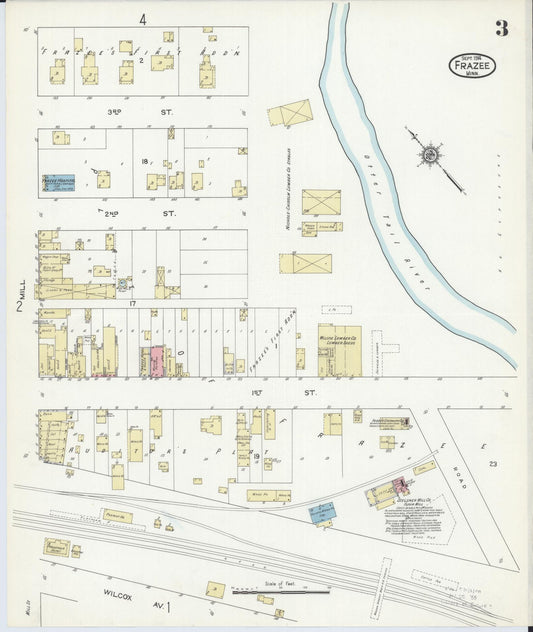 Sanborn Fire Insurance Map from Frazee, Becker County, Minnesota (1914), Sheet #0003 - Historic Sanborn Fire Insurance Map Print, vintage old map wall art, antique decor, genealogy gift, Minnesota Minnesota map