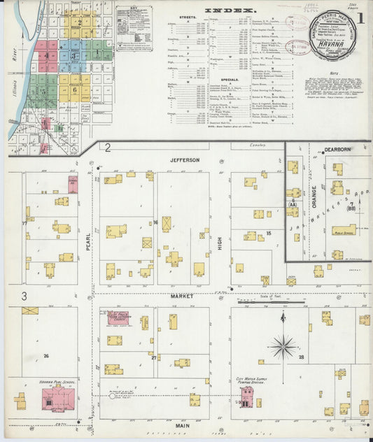 Sanborn Fire Insurance Map from Havana, Mason County, Illinois (1899), Sheet #0001 - Complete Map Set gallery image, historic Sanborn map, vintage wall art, Illinois Illinois