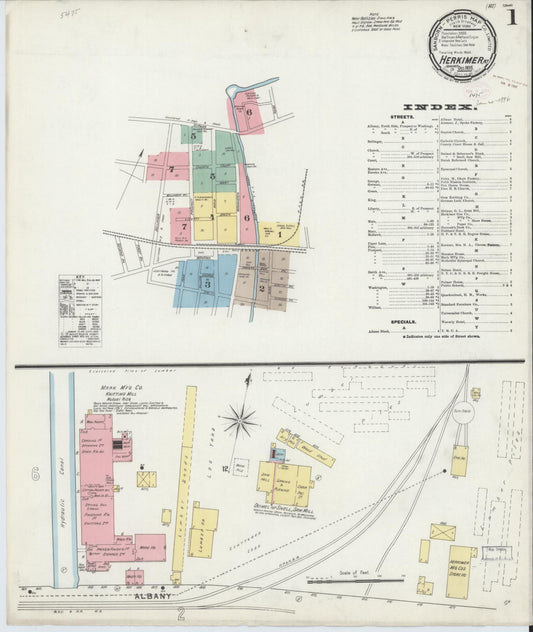 Sanborn Fire Insurance Map from Herkimer, Herkimer County, New York (1895), Sheet #0001 - Complete Map Set gallery image, historic Sanborn map, vintage wall art, New York New York