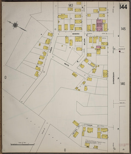 Sanborn Fire Insurance Map from Worcester, Worcester County, Massachusetts (1910), Sheet #0144 - Historic Sanborn Fire Insurance Map Print, vintage old map wall art, antique decor, genealogy gift, Massachusetts Massachusetts map