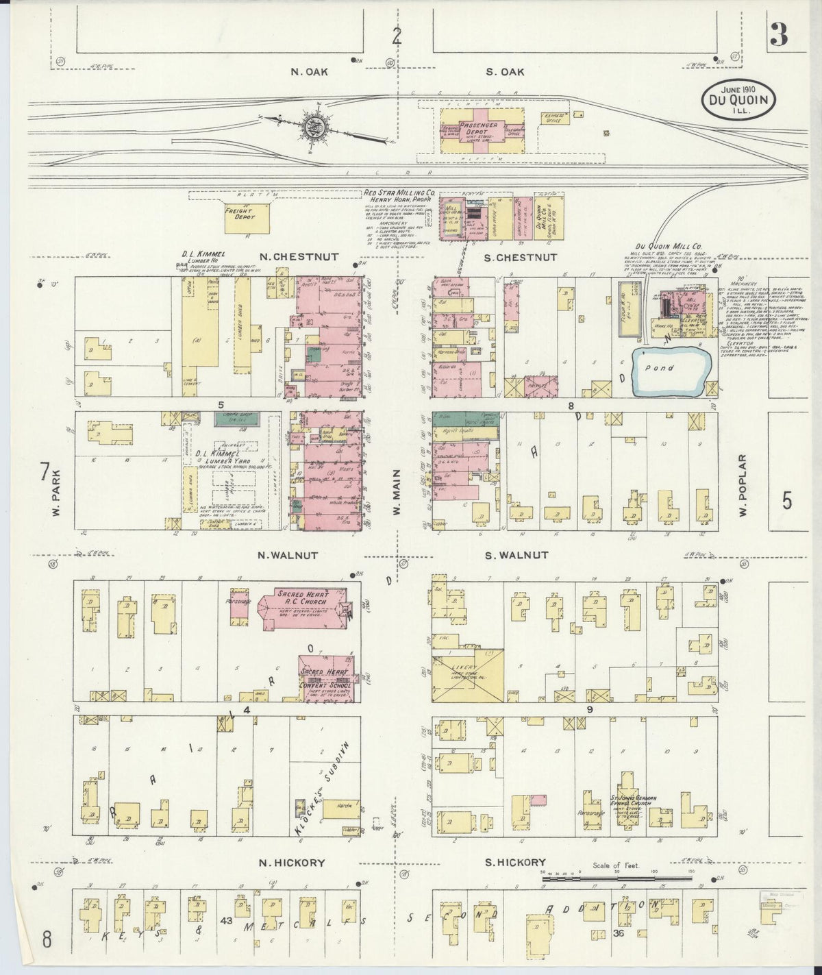 Sanborn Fire Insurance Map from Du Quoin, Perry County, Illinois (1910), Sheet #0003 - Complete Map Set gallery image, historic Sanborn map, vintage wall art, Illinois Illinois