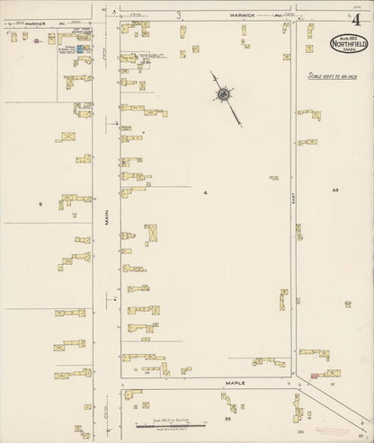 Sanborn Fire Insurance Map from Northfield, Franklin County, Massachusetts (1922), Sheet #0004 - Complete Map Set gallery image, historic Sanborn map, vintage wall art, Massachusetts Massachusetts