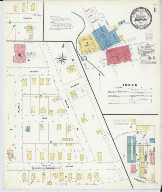 Sanborn Fire Insurance Map from Swanton, Fulton County, Ohio (1908), Sheet #0001 - Complete Map Set gallery image, historic Sanborn map, vintage wall art, Ohio Ohio